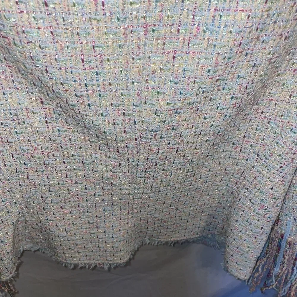 Vtg Rickie Freeman Teri Jon Women’s Tweed Outfit Size 12 Multicolor Jacket Skirt